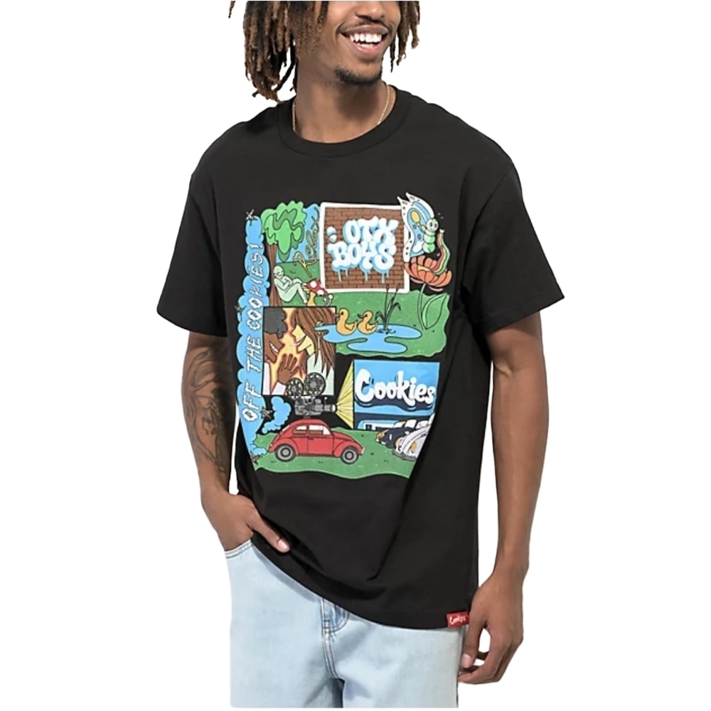 Cookies x OTXBOYZ Collage Black Streetwear Graphic T-Shirt Size Large